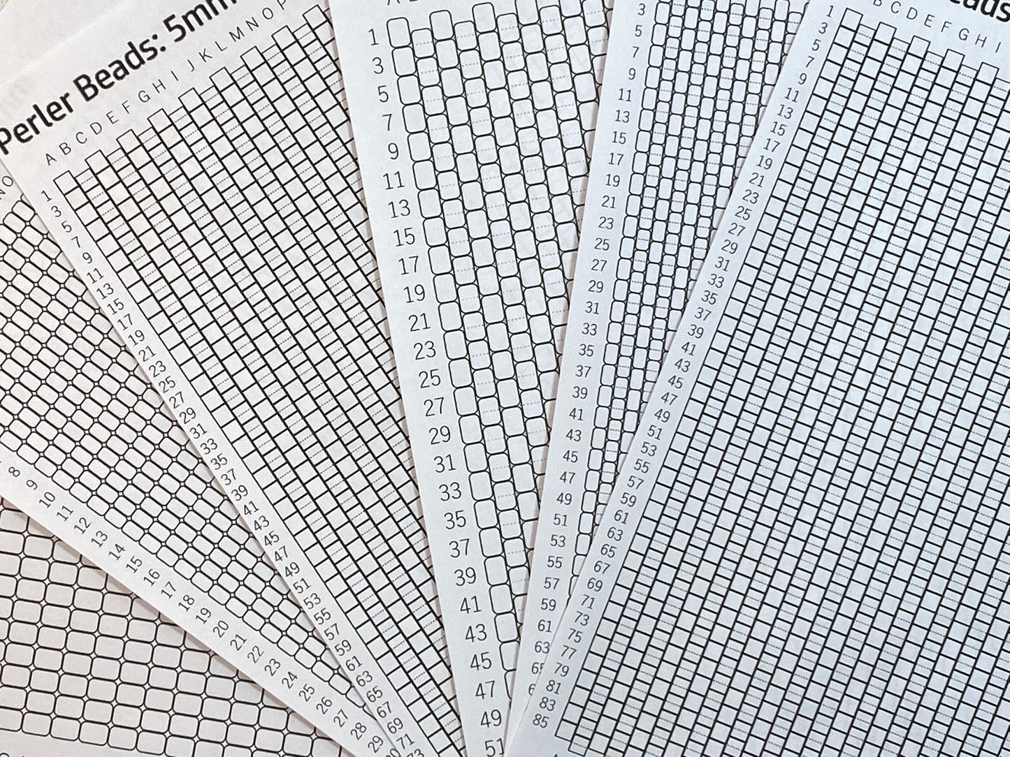 Pony Bead Graph Paper, Mini Pony Bead Graph Paper, Perler Bead Graph Paper