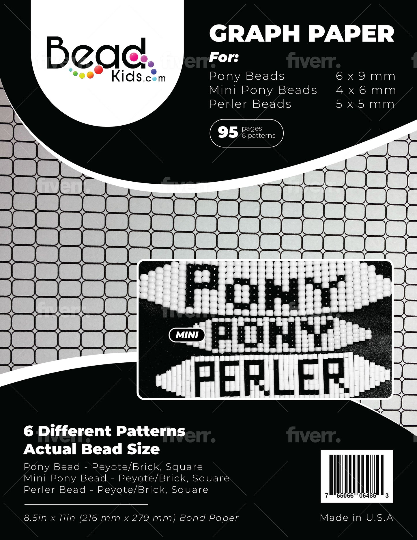 Pony Bead Graph Paper, Mini Pony Bead Graph Paper, Perler Bead Graph Paper