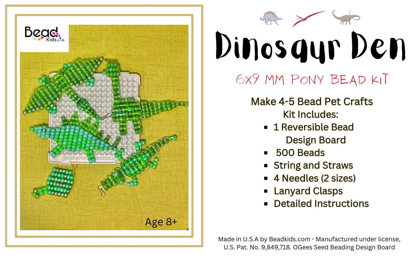 Dinosaur Den - 6x9 mm Bead Craft Kit